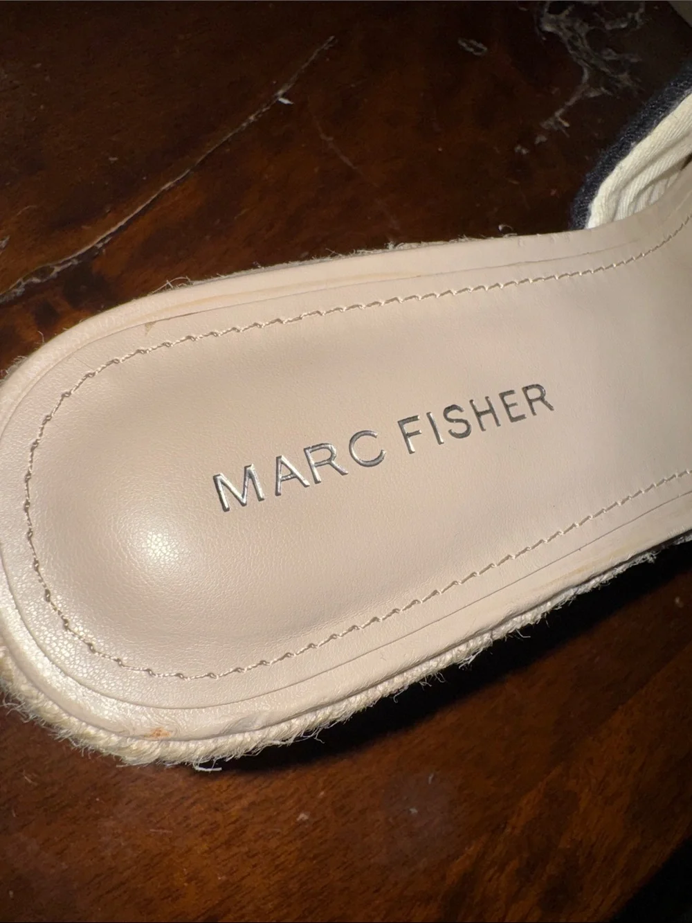 MARC FISHER Meflannia Crochet Espadrille Platform Slide Sandals Size 8.5M